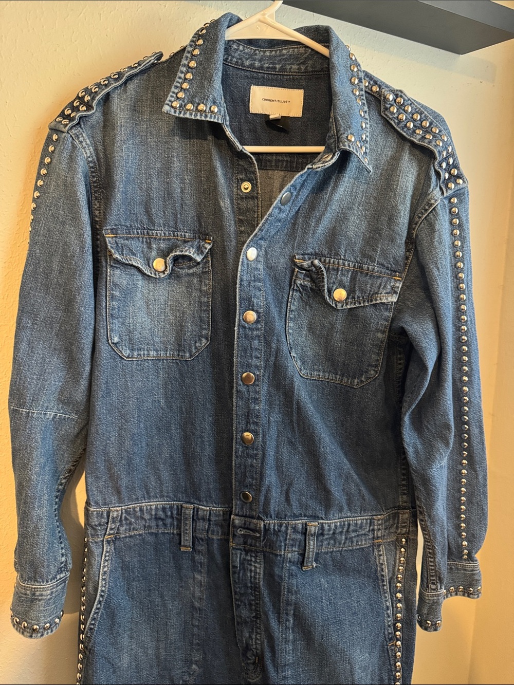 Studded Denim Jumpsuit